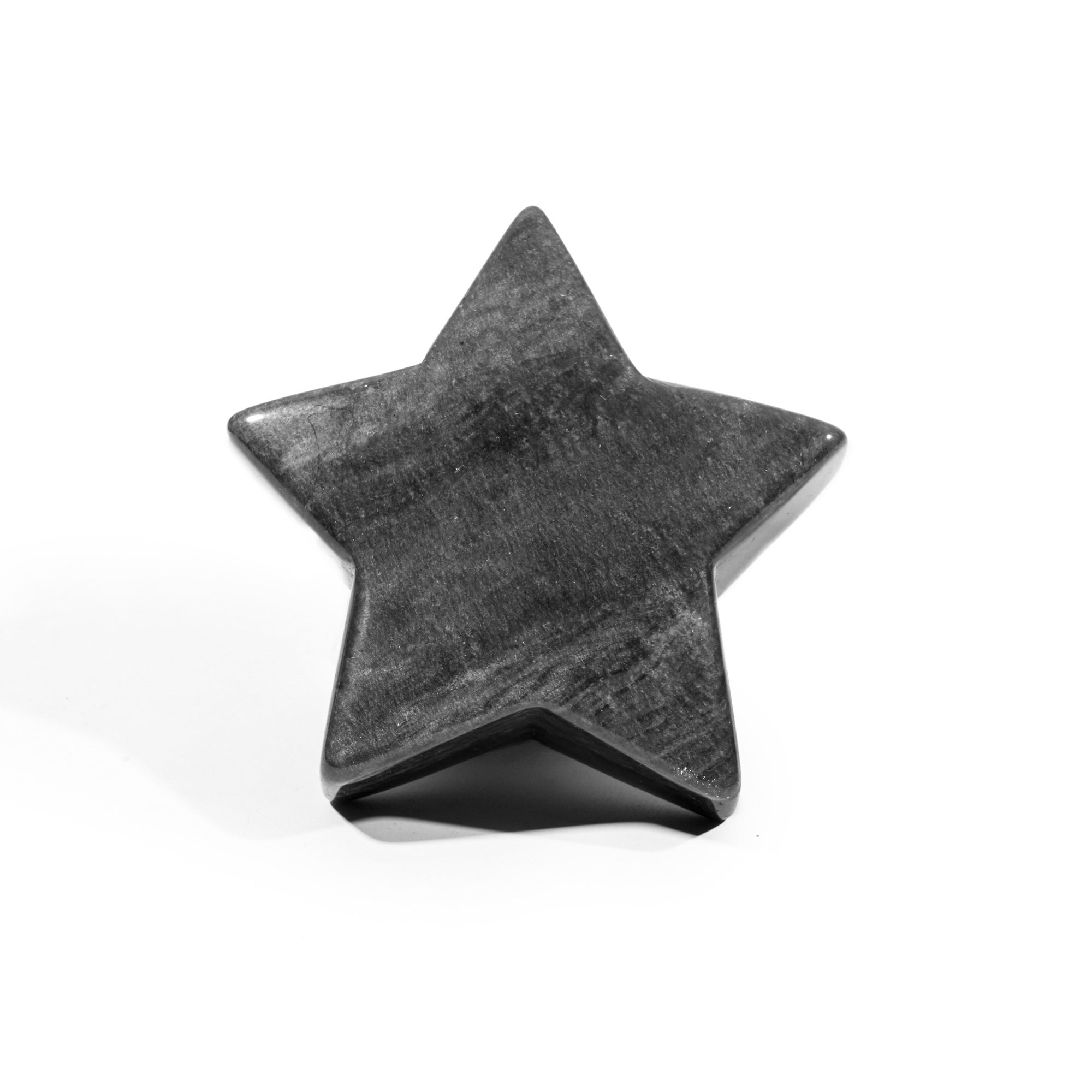 Silver Obsidian Pentagram - helmsman - crystal