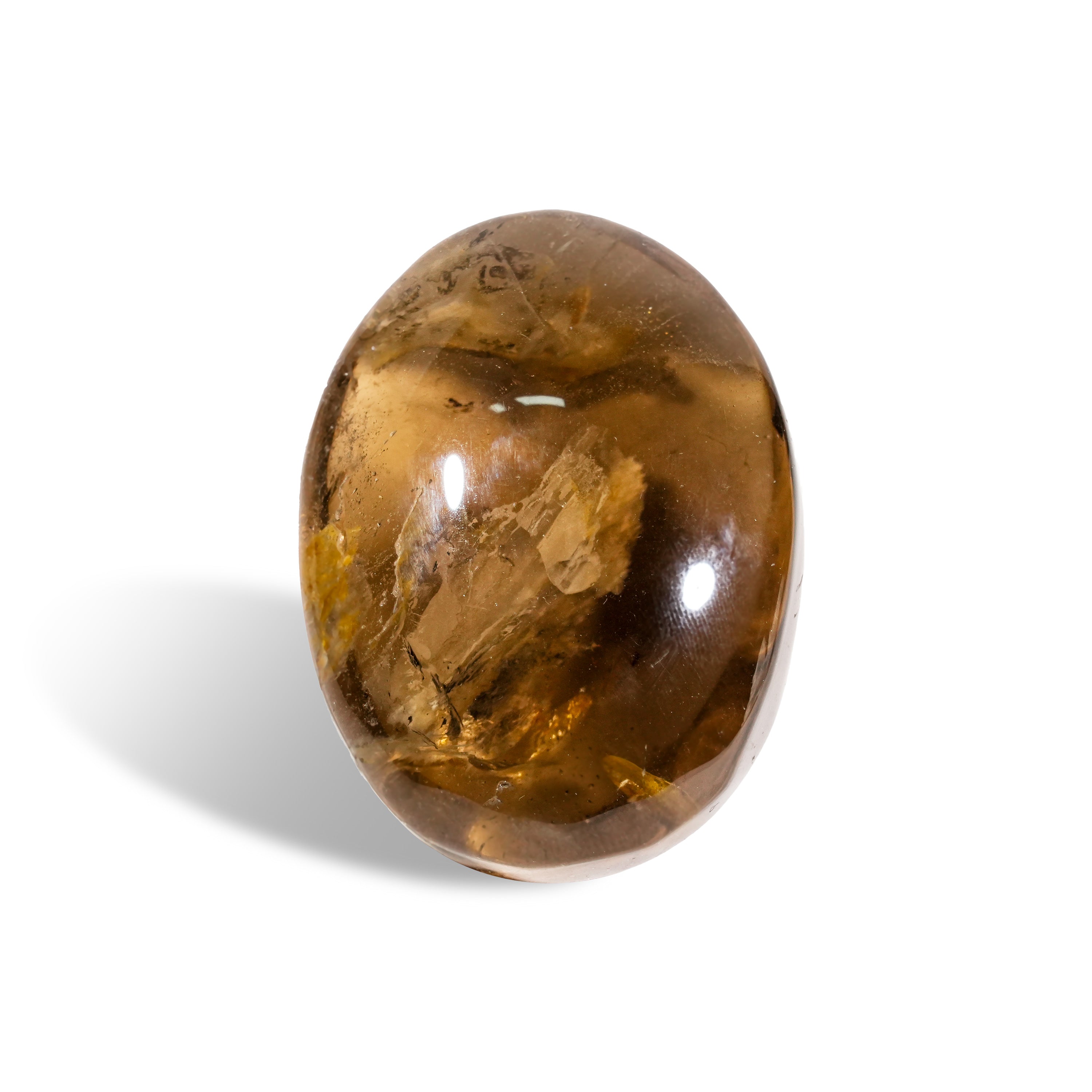 Smoky Quartz Palm Stone-Helmsman Crystal