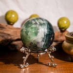 Snowflake Fluorite Sphere - Helmsman Crystal - Healing Crystal