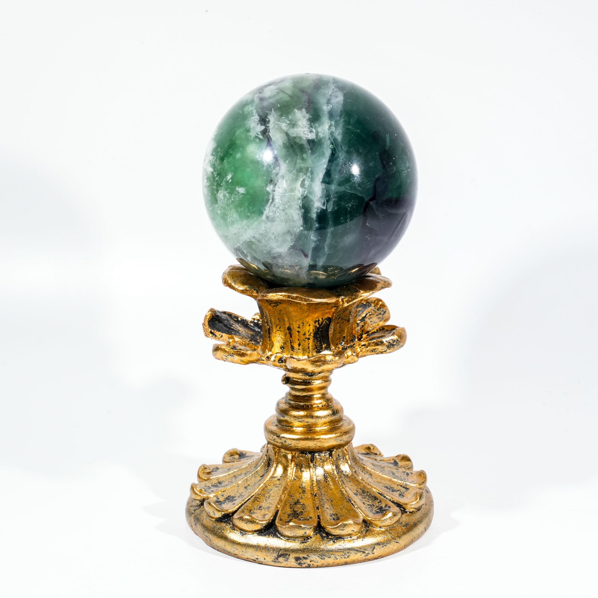 Snowflake Fluorite Sphere - helmsman - crystal