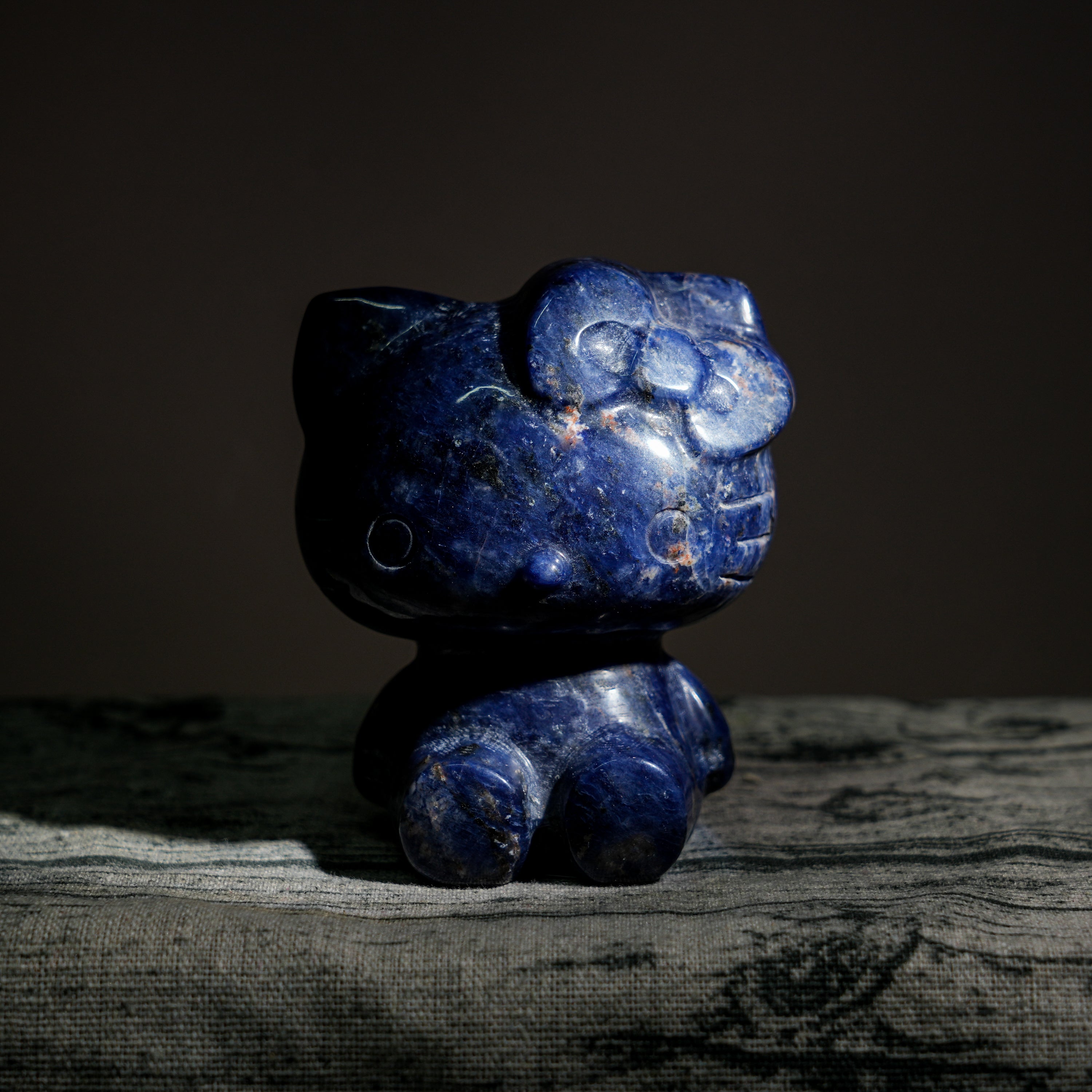 Sodalite Hello Kitty Carving-Helmsman Crystal