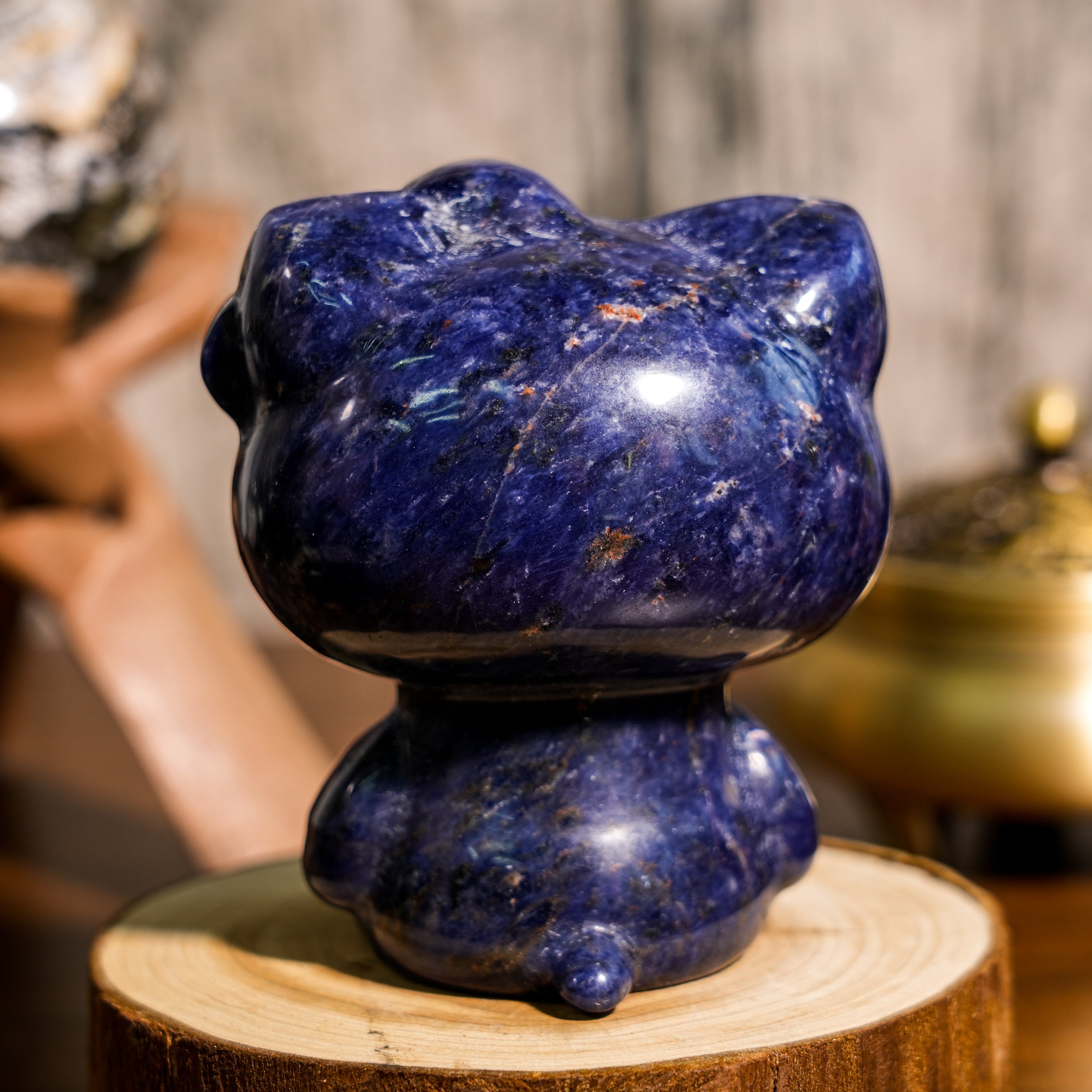 Sodalite Hello Kitty Carving-Helmsman Crystal