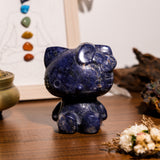 Sodalite Hello Kitty Carving-Helmsman Crystal