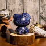 Sodalite Hello Kitty Carving-Helmsman Crystal