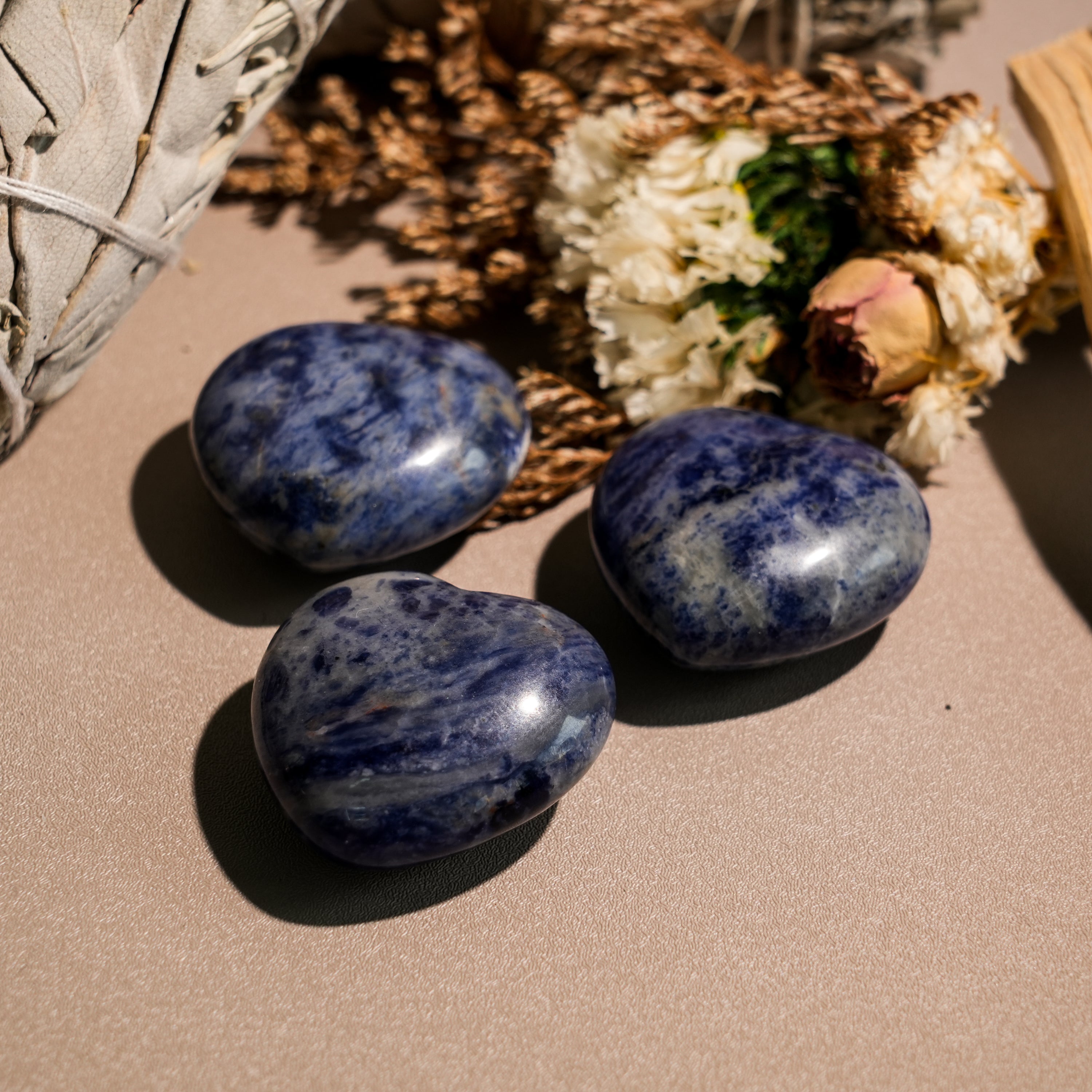 Sodalite Mini Heart Set-Helmsman Crystal