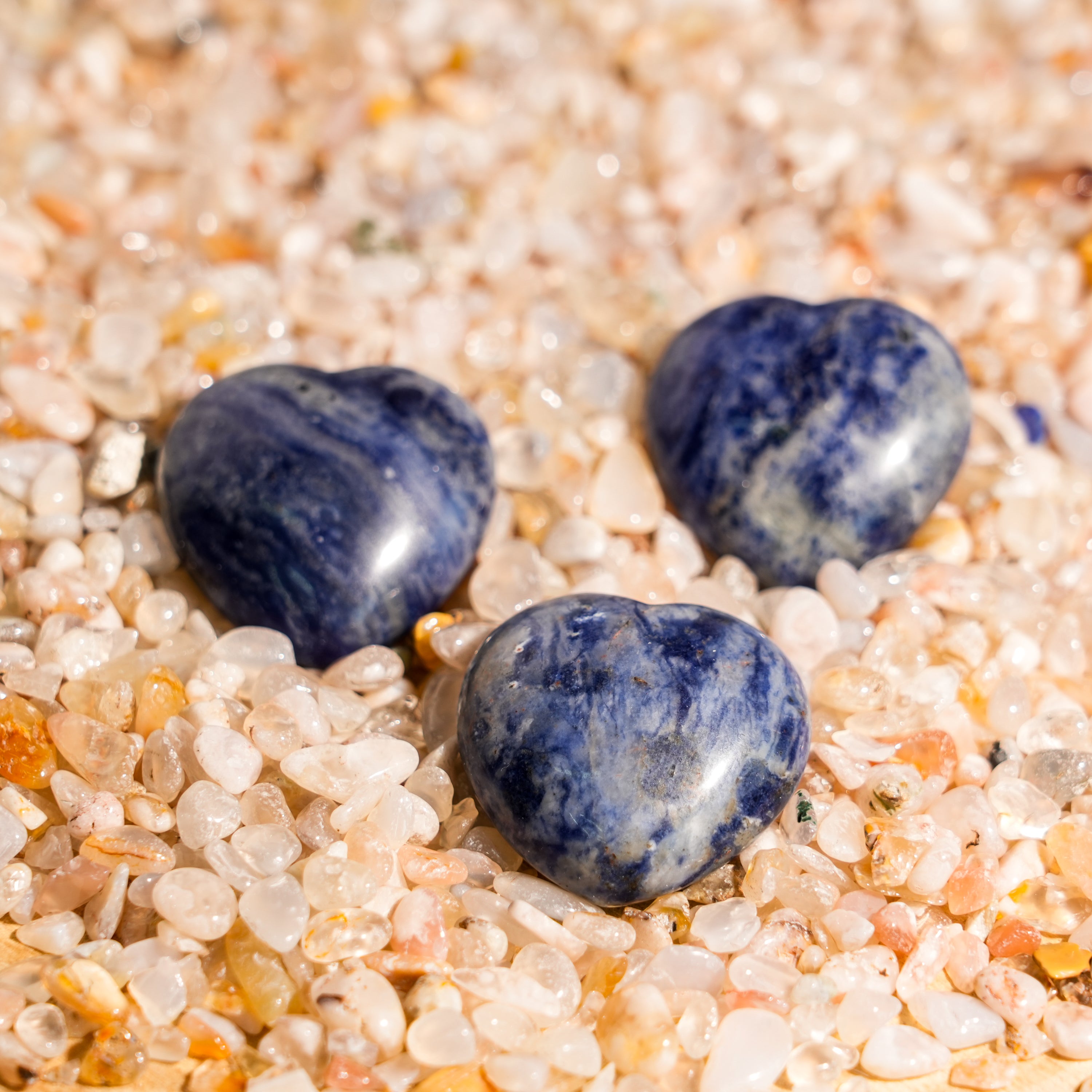 Sodalite Mini Heart Set-Helmsman Crystal
