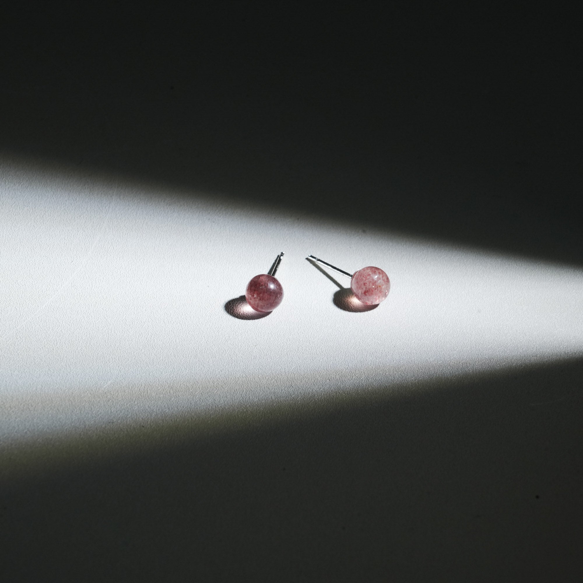 Strawberry Quartz Earrings - helmsman - crystal