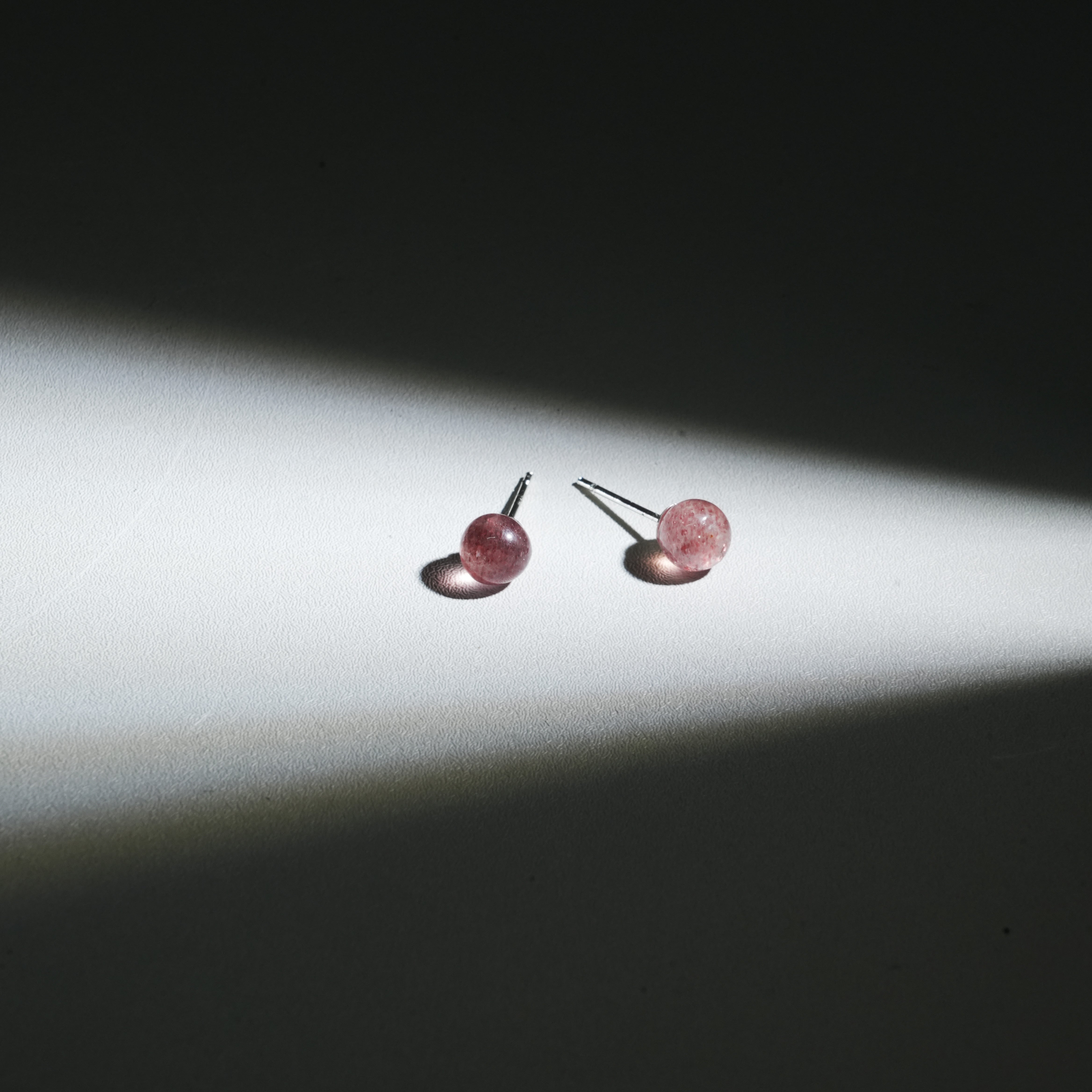 Strawberry Quartz Earrings-Helmsman Crystal