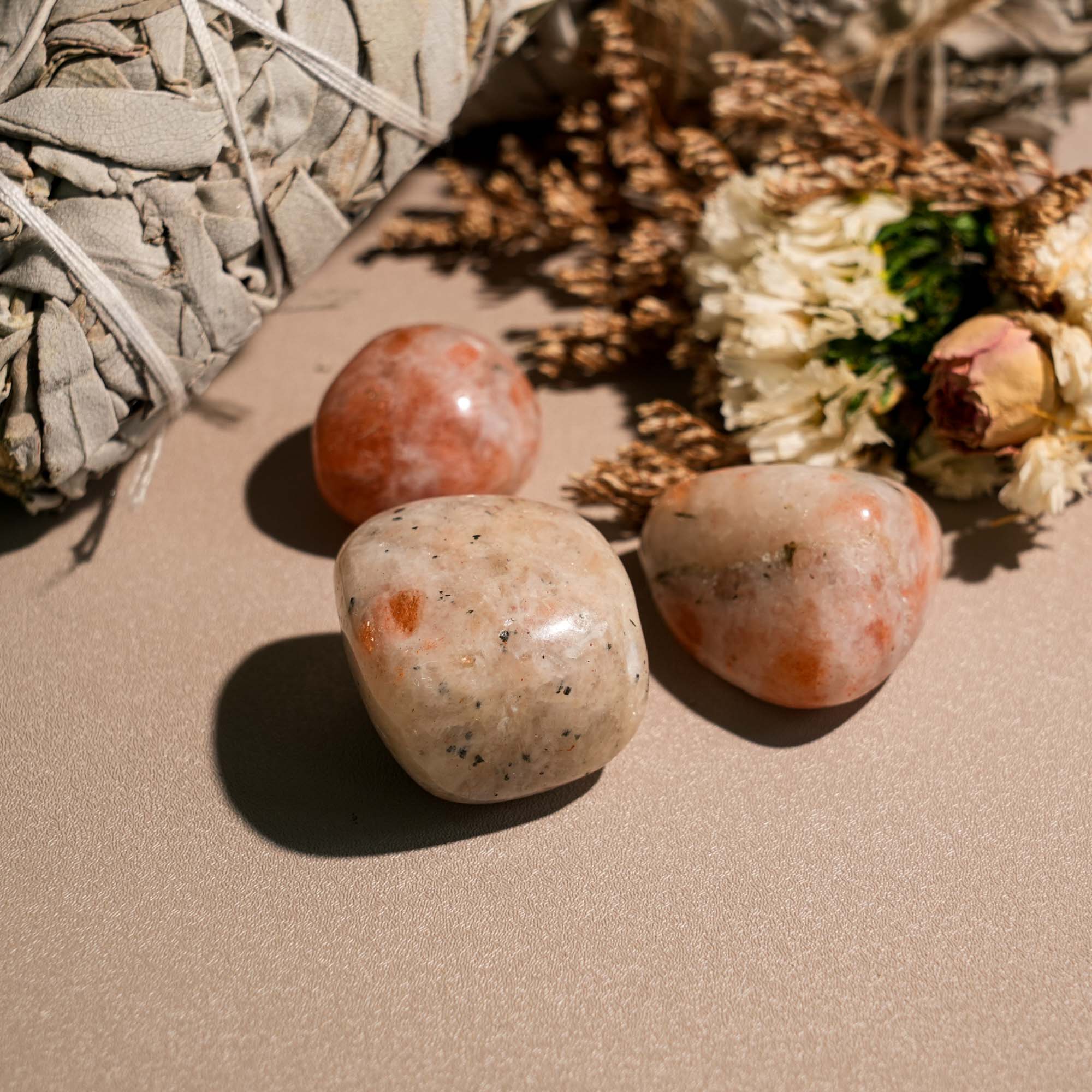 Sunstone Tumbled Stone Set - helmsman - crystal