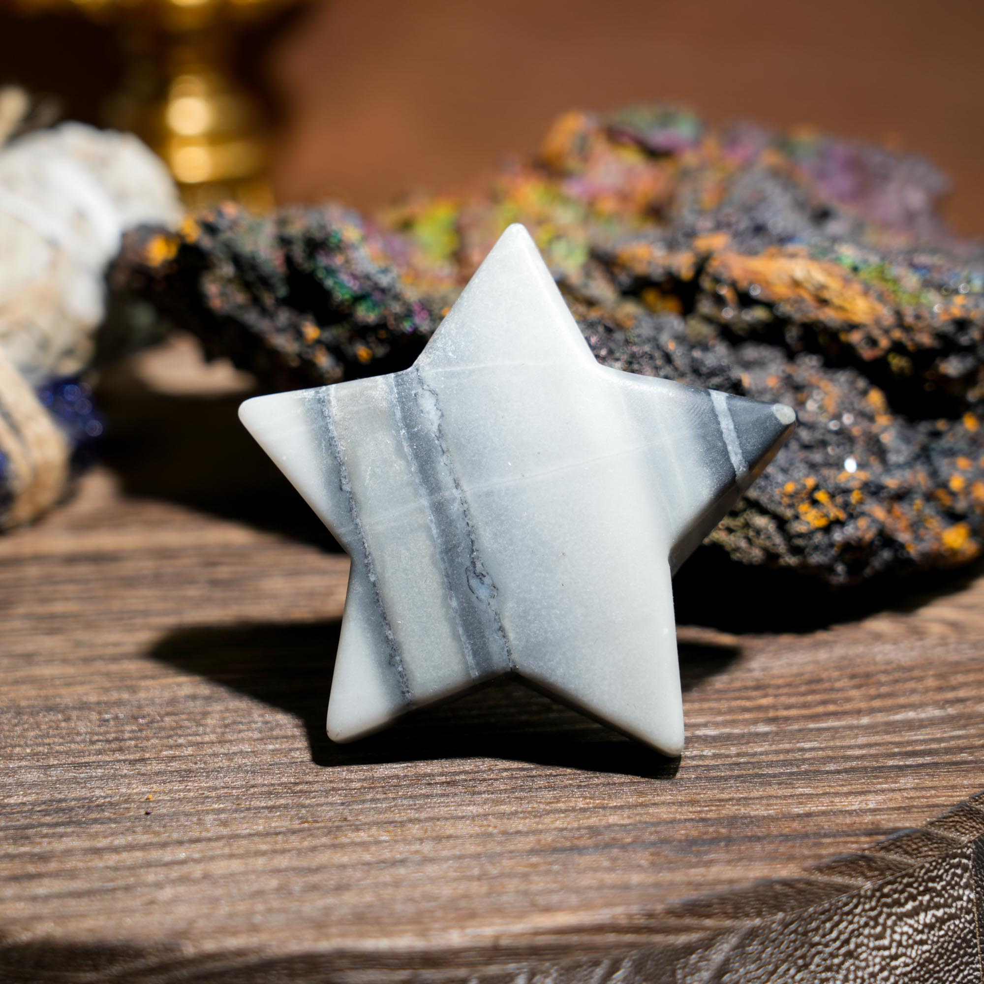 Taiji Jade Pentagram - helmsman - crystal