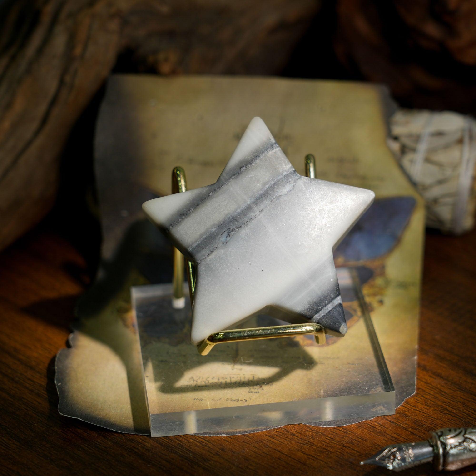 Taiji Jade Pentagram - helmsman - crystal