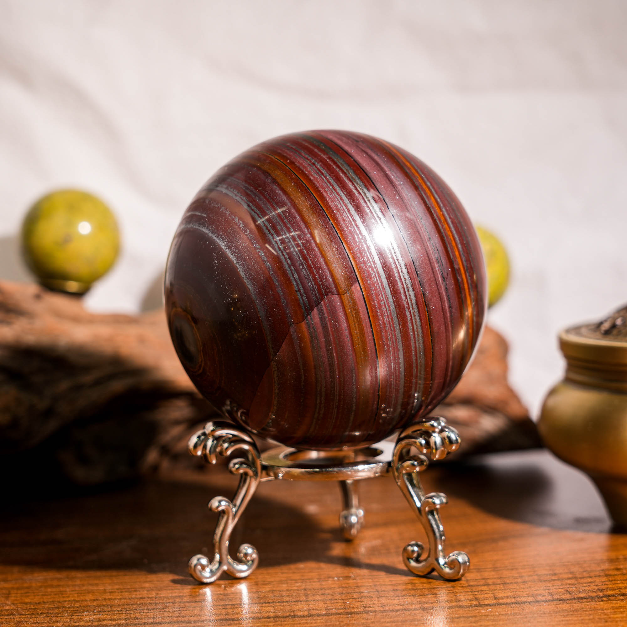 Tiger Iron Crystal Sphere - helmsman - crystal