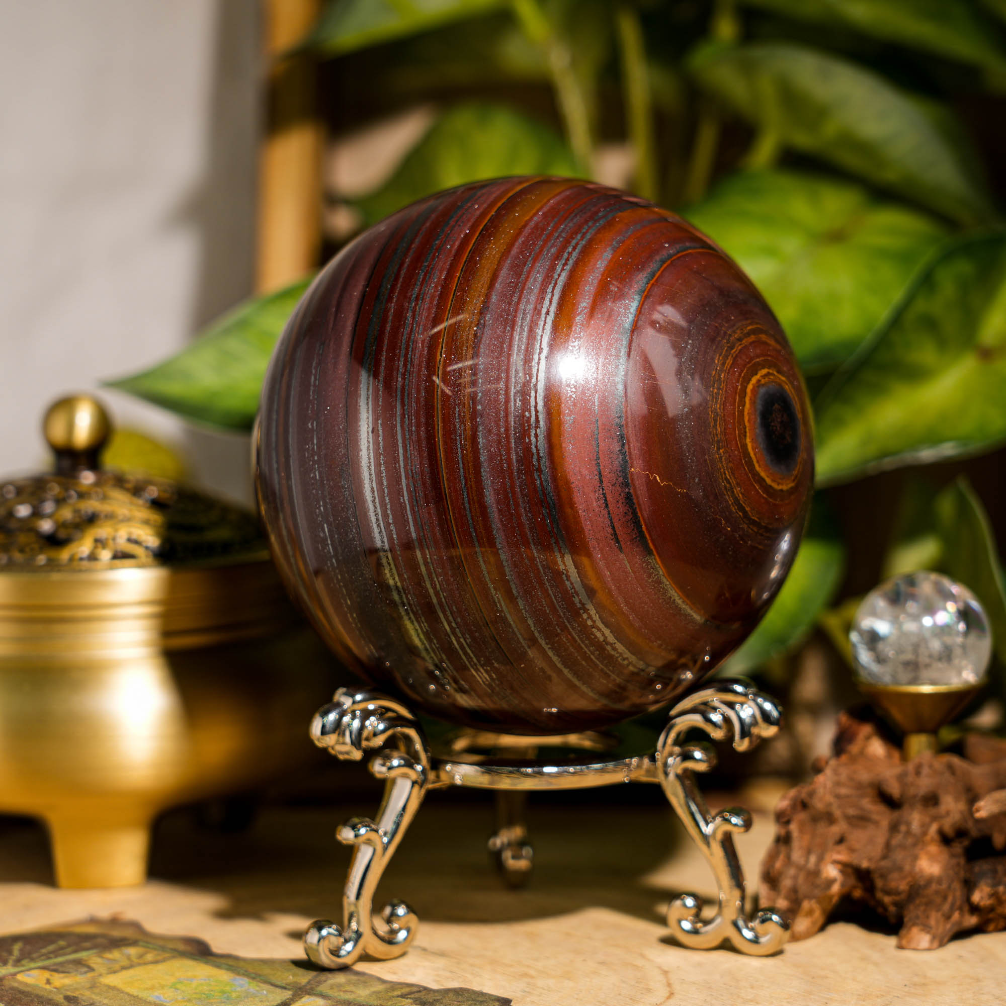 Tiger Iron Crystal Sphere - helmsman - crystal