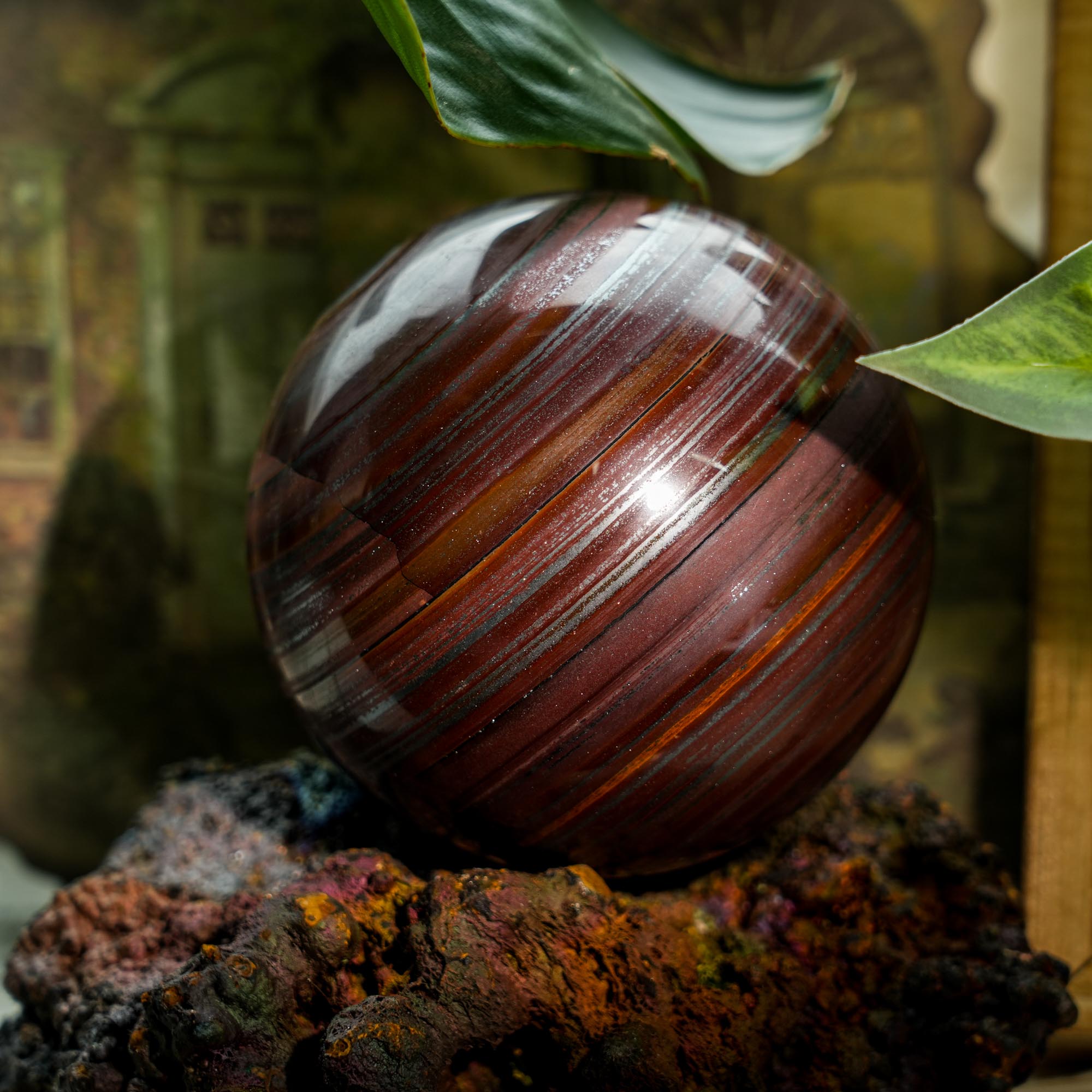 Tiger Iron Crystal Sphere - helmsman - crystal