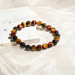 Tri-Color Tiger Eye Bracelet-Helmsman Crystal
