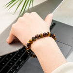 Tri-Color Tiger Eye Bracelet-Helmsman Crystal