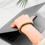 Unakite Jasper Bracelet - helmsman - crystal