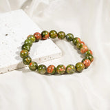 Unakite Jasper Bracelet - helmsman - crystal