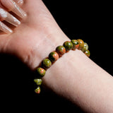 Unakite Jasper Bracelet - helmsman - crystal