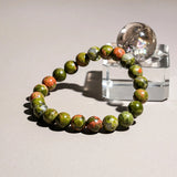 Unakite Jasper Bracelet - helmsman - crystal