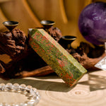 Unakite Jasper Point - helmsman - crystal