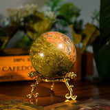 Unakite Sphere - helmsman - crystal