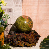 Unakite Sphere - helmsman - crystal