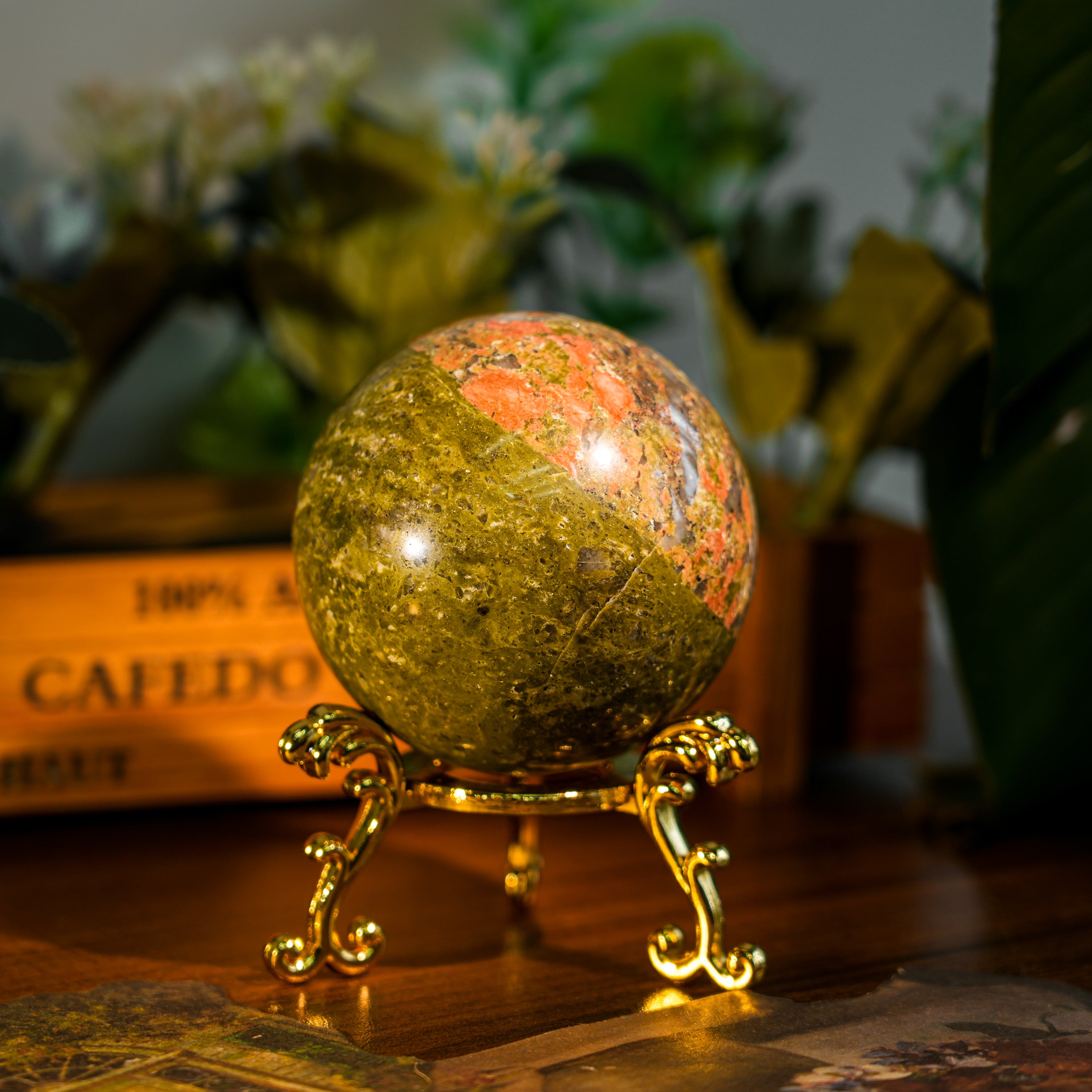 Unakite Sphere-Helmsman Crystal