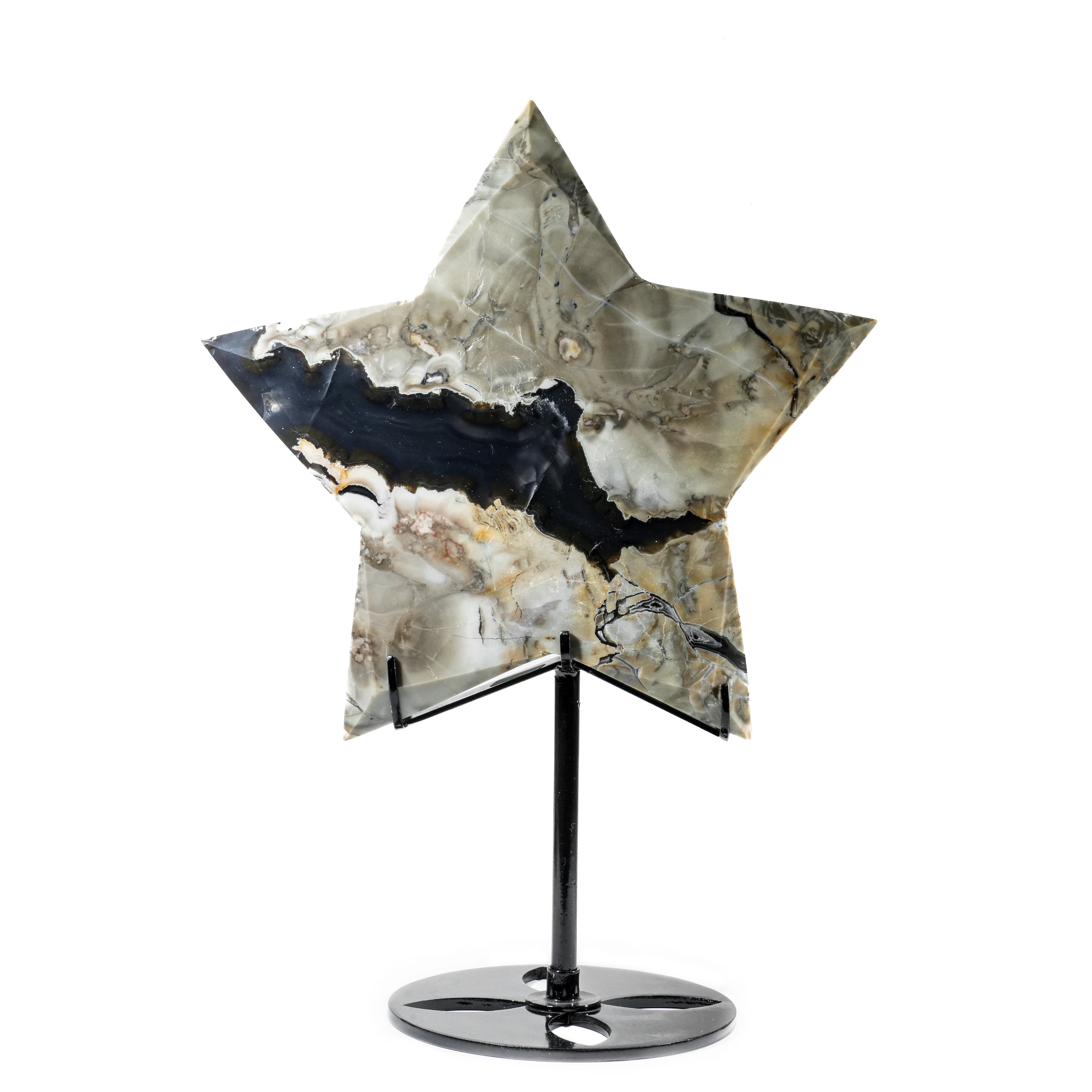 Volcanic Agate Pentagram Ornament-Helmsman Crystal