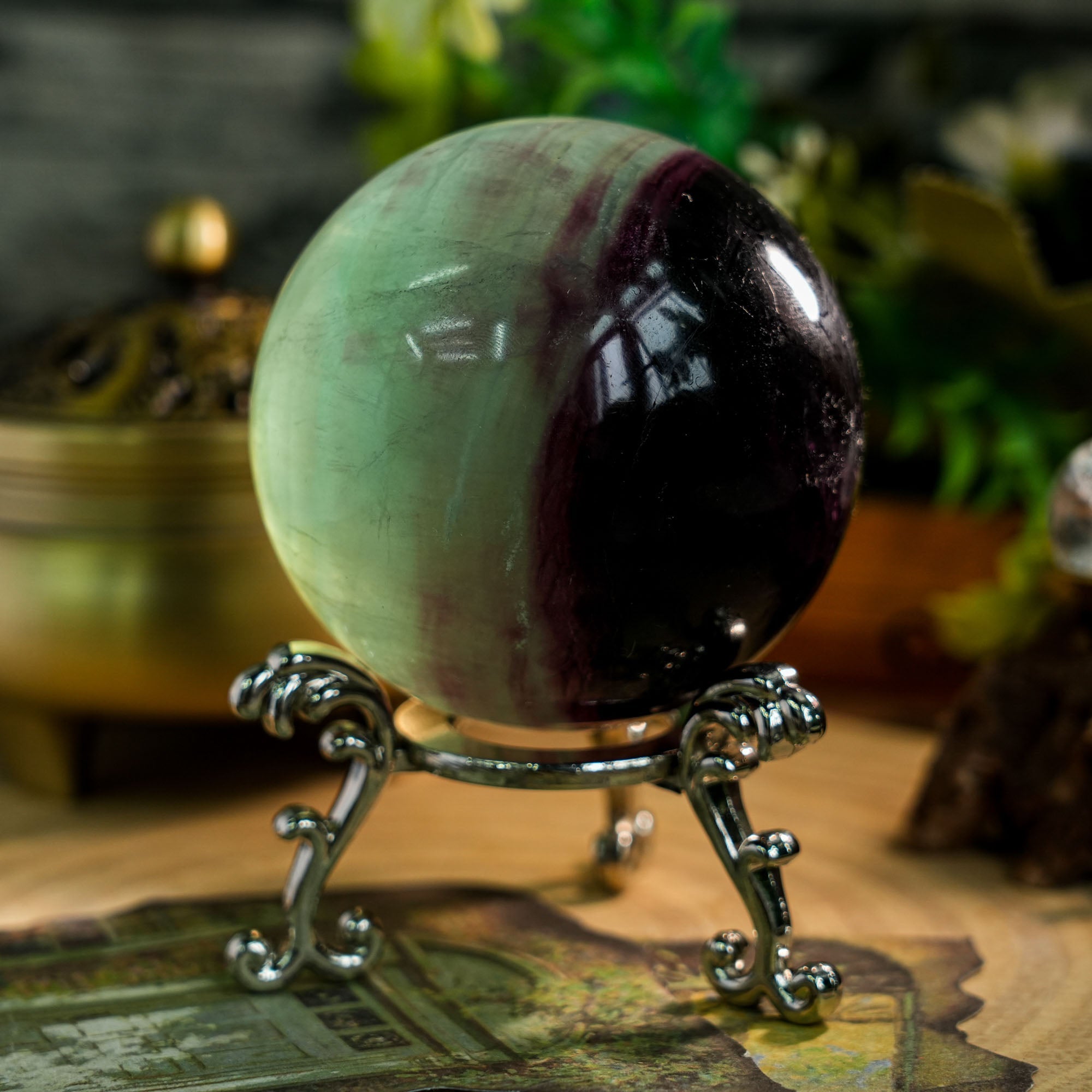 Watermelon Fluorite Sphere - helmsman - crystal