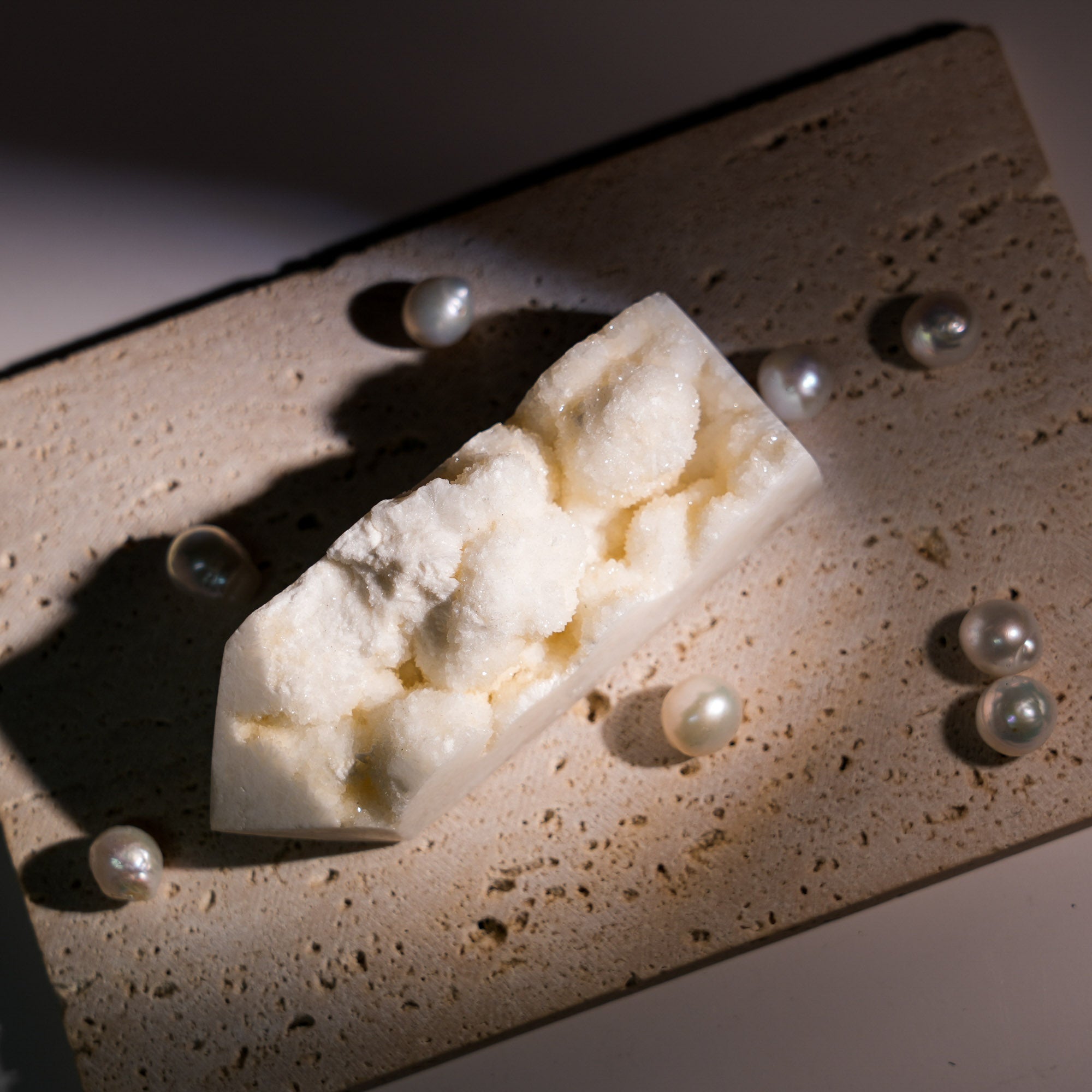 White Calcite Tower - helmsman - crystal