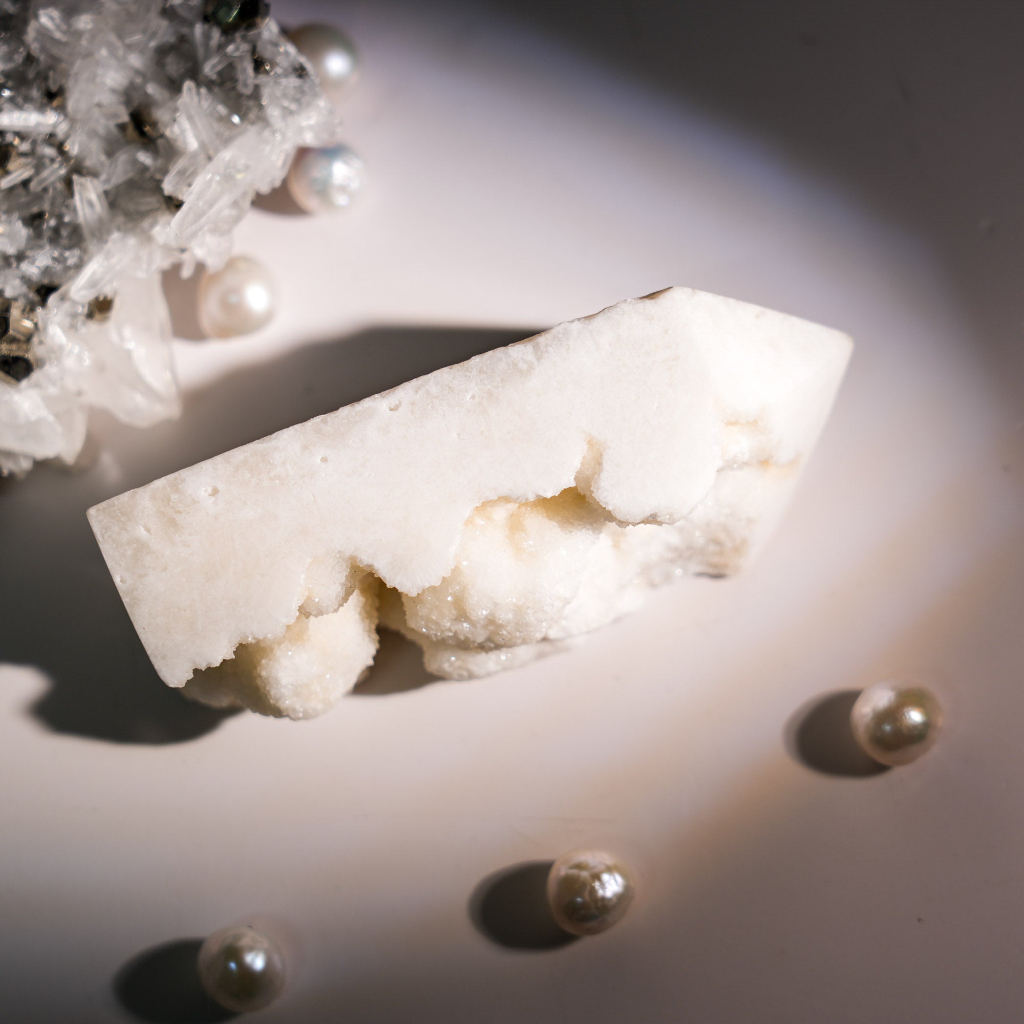 White Calcite Tower - helmsman - crystal