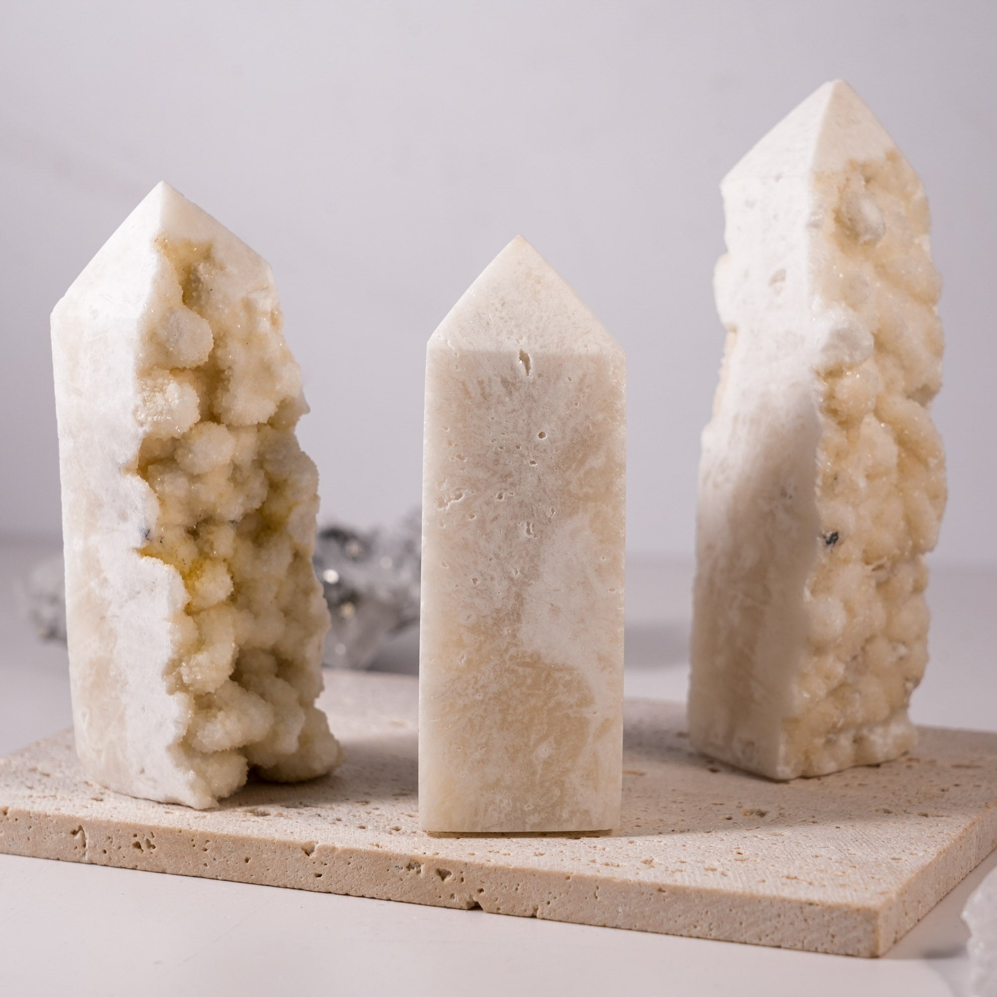 White Calcite Tower - helmsman - crystal