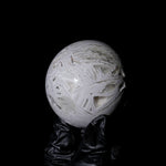 White Mexico Agate Sphere - helmsman - crystal