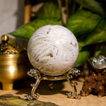 White Mexico Agate Sphere - helmsman - crystal