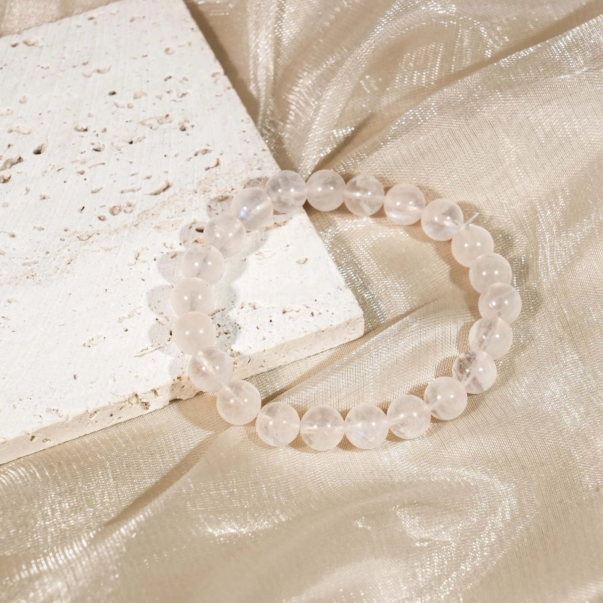 White Moonstone Bracelet - helmsman - crystal
