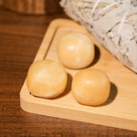 Yellow Calcite Tumbled Stone Set - helmsman - crystal