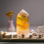 Yellow Candy Fluorite Tower - helmsman - crystal
