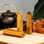 Yellow Tiger Eye Stone Point - helmsman - crystal